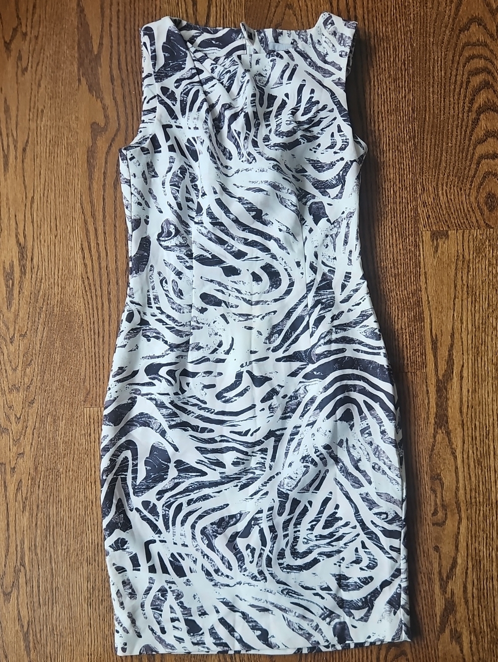 Black & White Zebra Print Sheath Dress